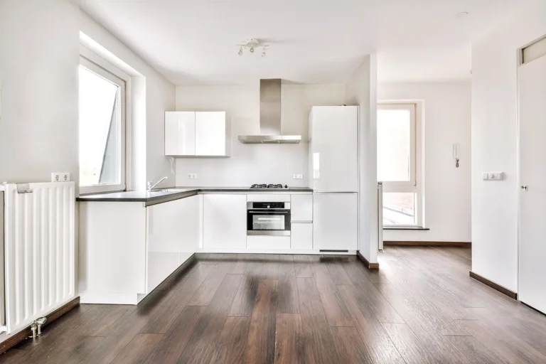 Kitchen after renovation Green frame