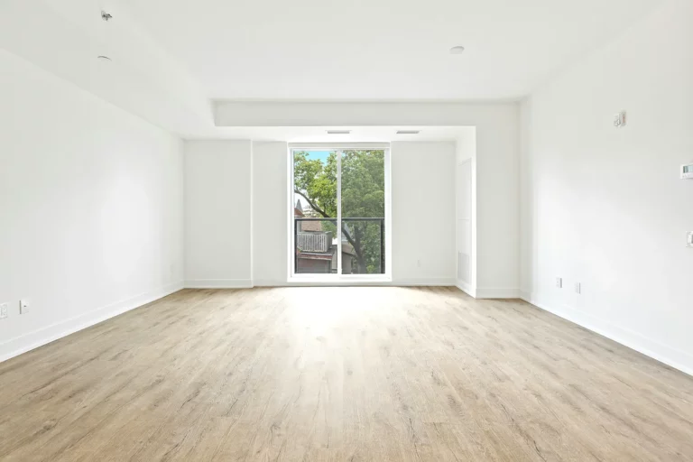 room after renovation, laminate flooring