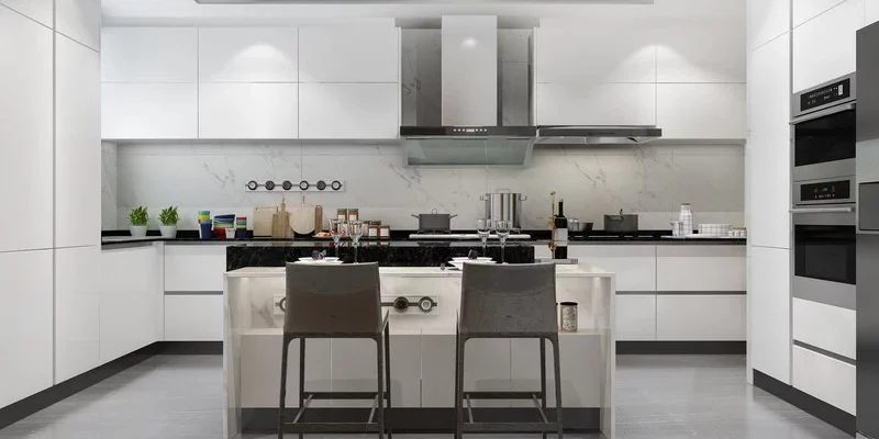 modern minimalist white kitchen